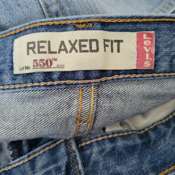 Levis 550 Relaxed Fit Jeans Mens Size 38 X 32 Straight Light Wash Denim Pants - Picture 4 of 6
